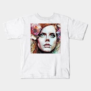 Face of  Amy with flowers Kids T-Shirt